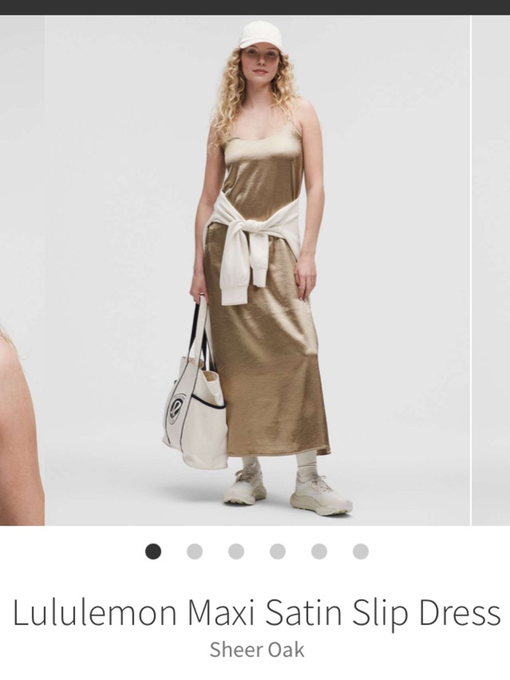 lululemon athletica Satin Maxi Slip Skirt in Sheer Oak